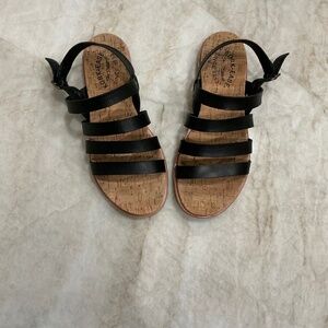 Kork-Ease , Size 8 , Black Strappy Sandals